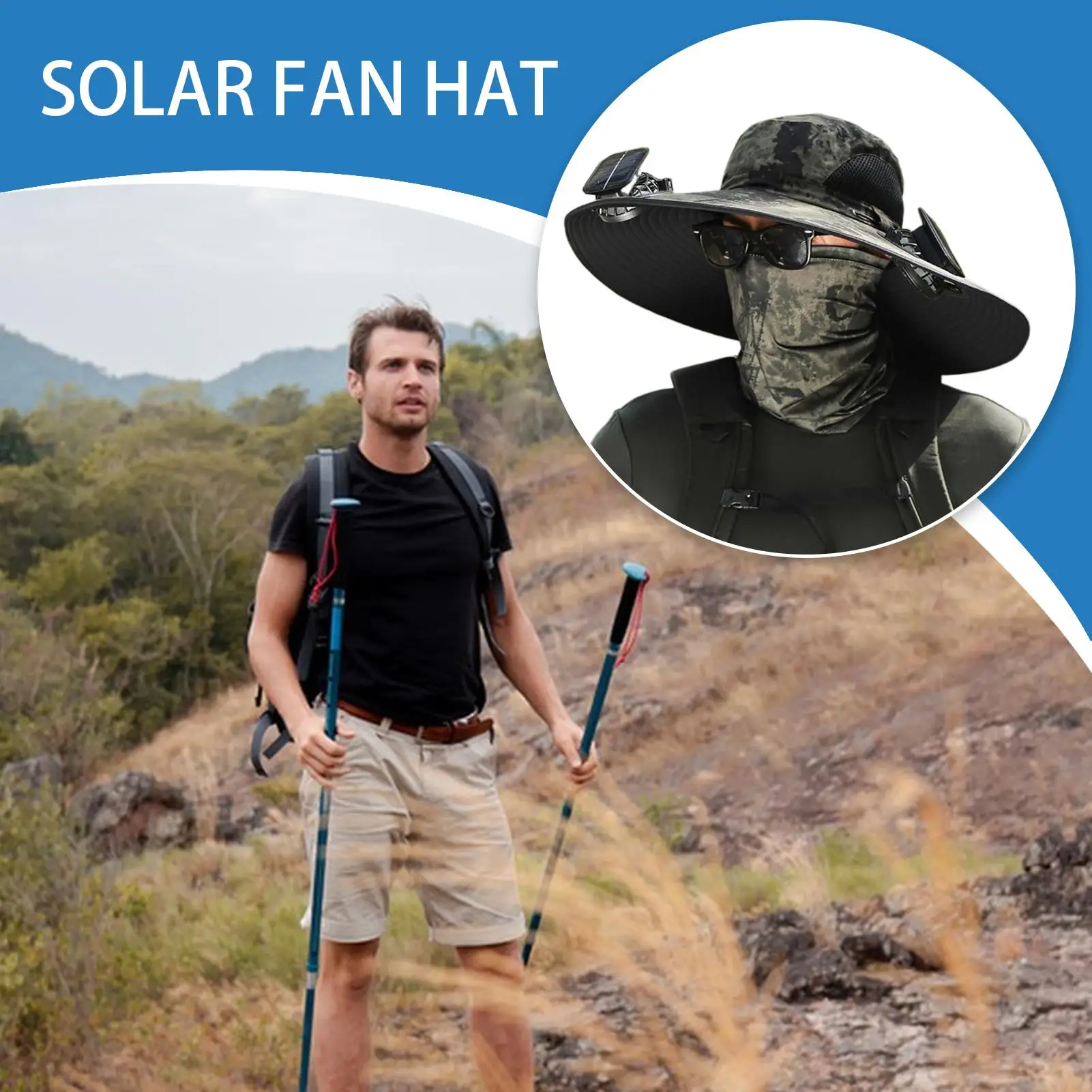 

Шляпа с вентилятором, защита от ультрафиолета, уличная рыбацкая шапка с солнечным вентилятором, защита от ультрафиолета, перезаряжаемый козырек, дышащий портативный рыболовный козырек