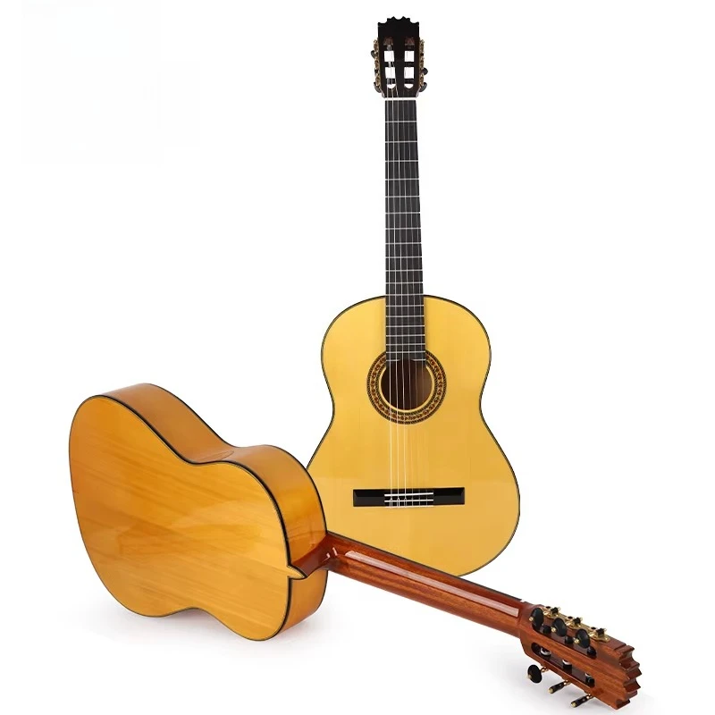 Rm AT-270 Customized 39 Inch Classical Wooden Guitar for Sale Manufacture Display Barrel Shape Solid Spruce Top Acoustic Guitar