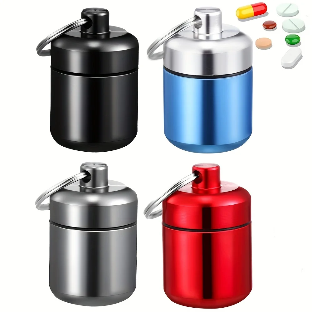 Portable Mini Waterproof Aluminum Pill Box Cases Container Organizer Storage Tablets Bottle Medicine Vitamin Pillboxs Fish Oils