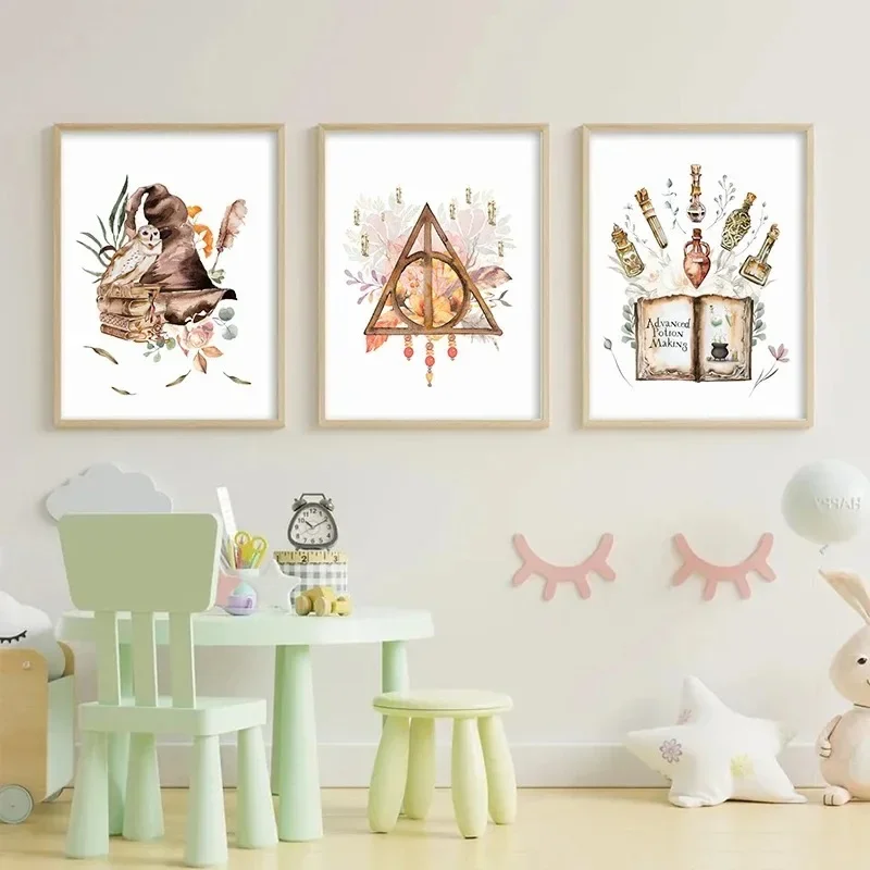 Printing Posters Canvas Paintings Wizards Magic Schools Owls Brooms Potions Potter Murals Children's Rooms Home Decor