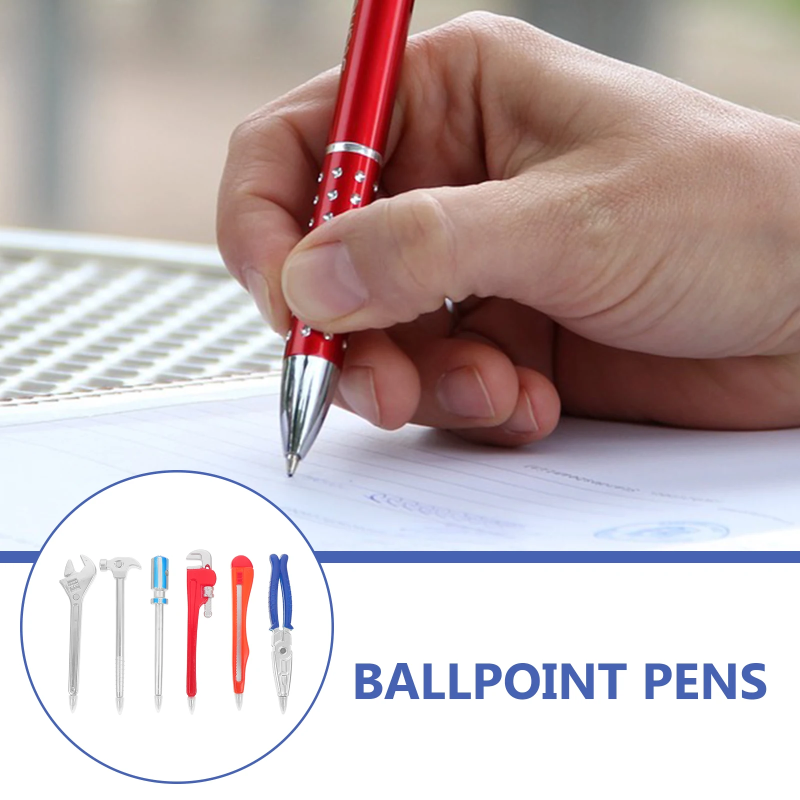 

6pcs Portable Magnetic Hardware Shape Ballpoint Pens Smooth Writing Cool Fun Pens For School Office Student Supplies Novelty