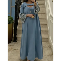 Customized Luxury Bead Crystal Long Sleeves Evening Dresses A-line Scoop Neck Party Dresses Floor-Length Formal Celebrity Dress