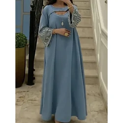 Customized Luxury Bead Crystal Long Sleeves Evening Dresses A-line Scoop Neck Party Dresses Floor-Length Formal Celebrity Dress