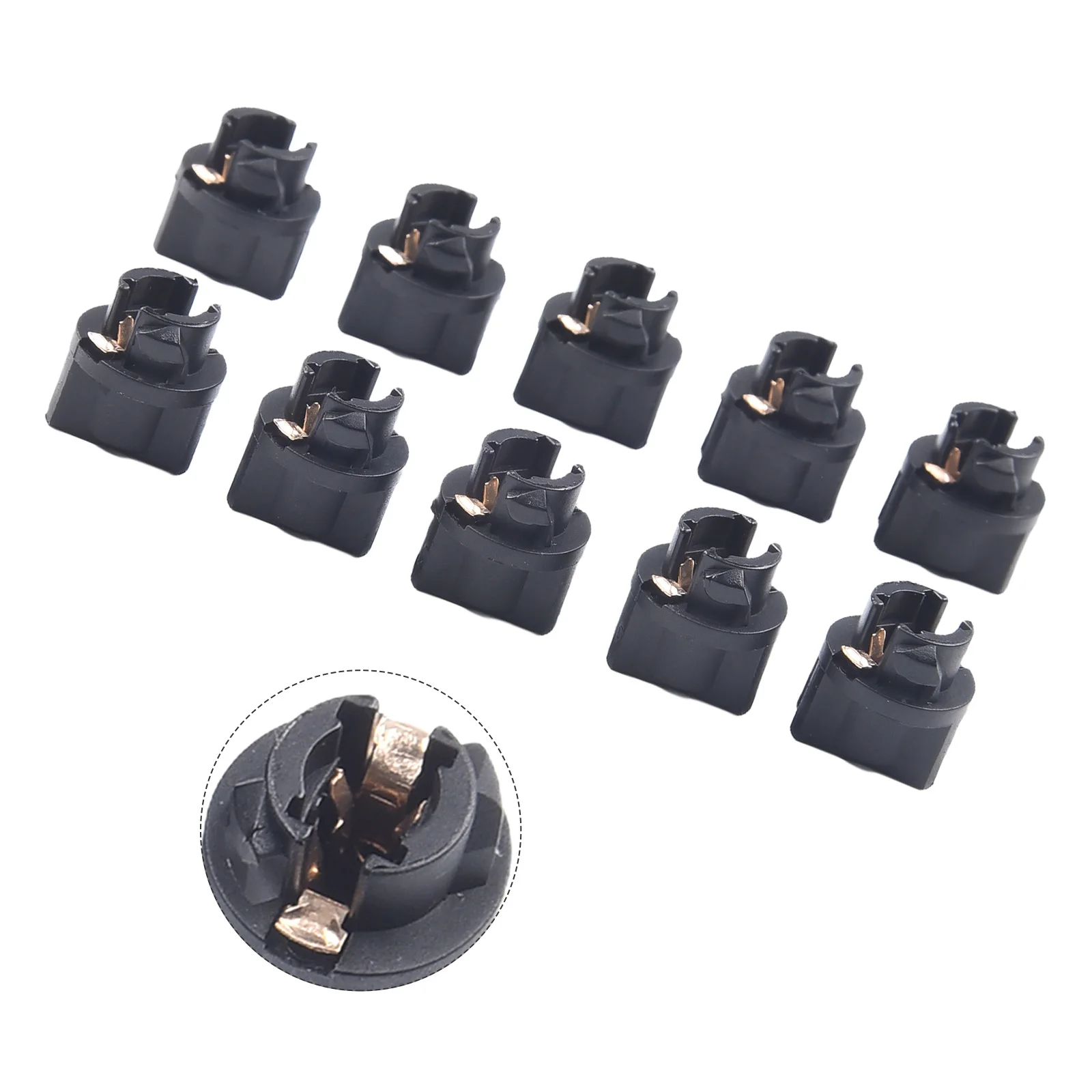 

10pcs T5 B8.5D Lock Bulb Holder Sockets-Twist Lock Plug And Play Bulb Holder Sockets For Speedometer Instrument Gauge Cluster