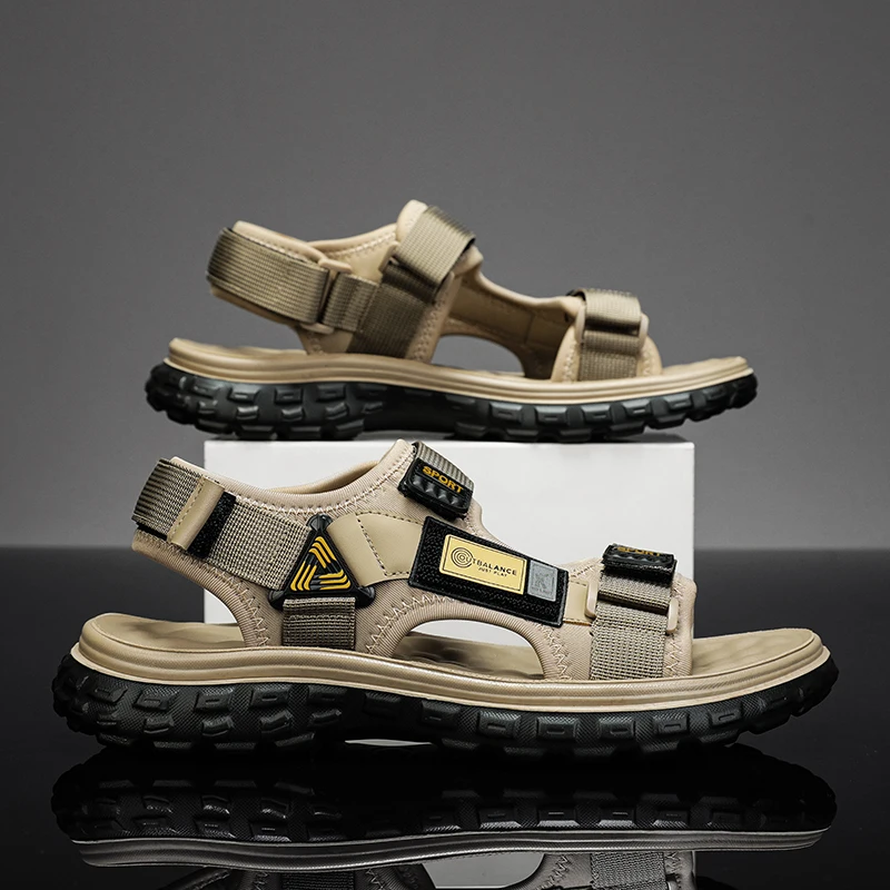 

Summer Men Sandals Genuine Leather Mens Casual Shoes Outdoor Men Leather Sandals for Men Beach Shoes Roman mens Shoes