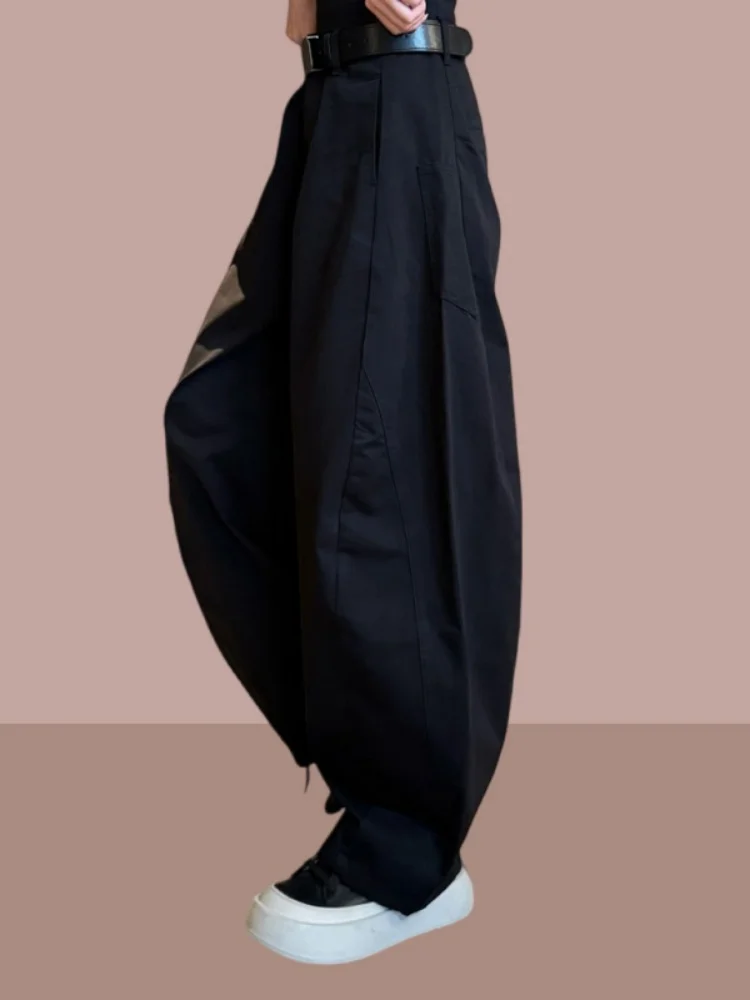 American Retro High Waist Wide Leg Work Pants Women's Casual Pants Spring Autumn 2025 New plus Size Slimming Knife  Pants