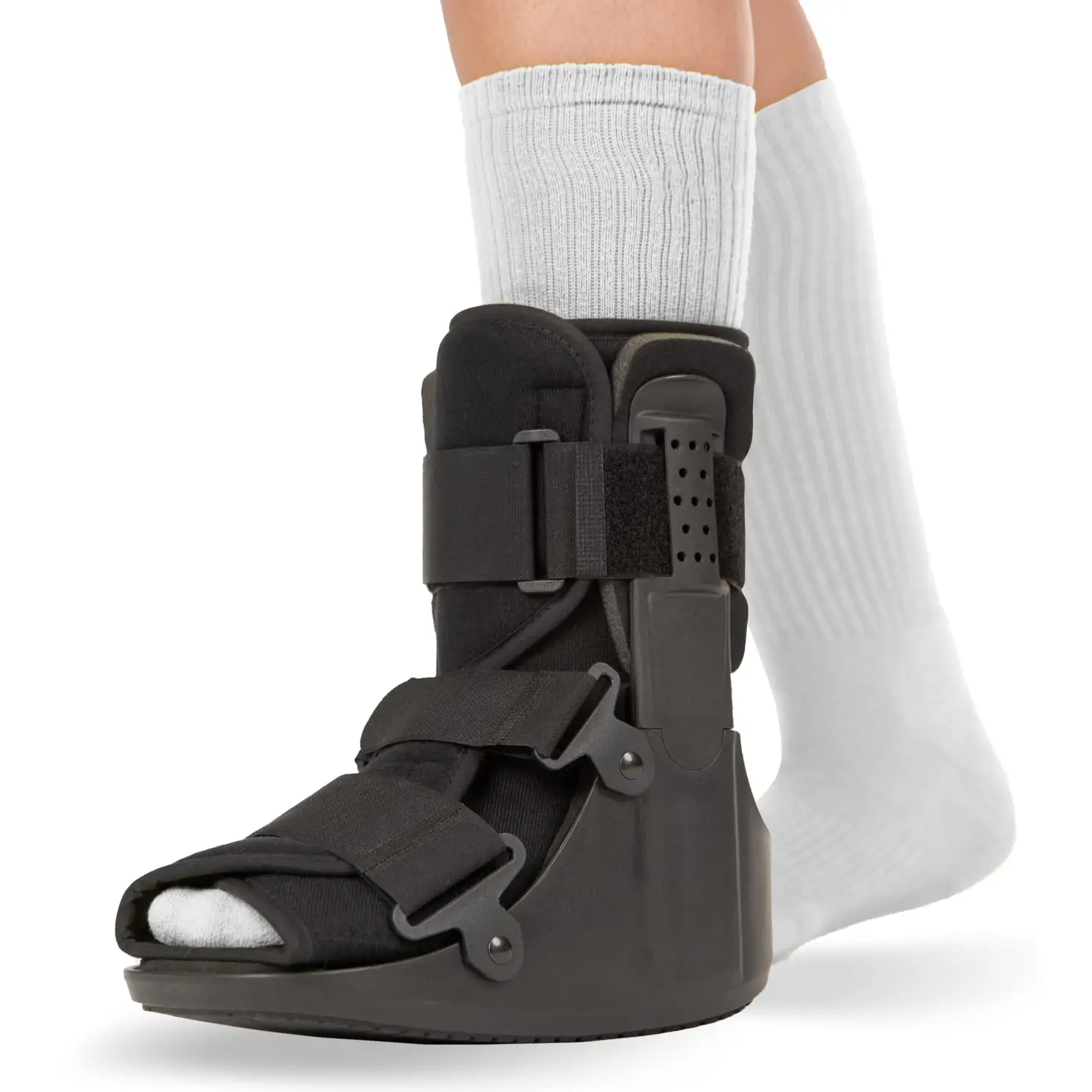 Short Walking Boot - Orthopedic Medical Walker Cast for Broken Toe Injuries, Sprained Ankles, Metatarsal Stress