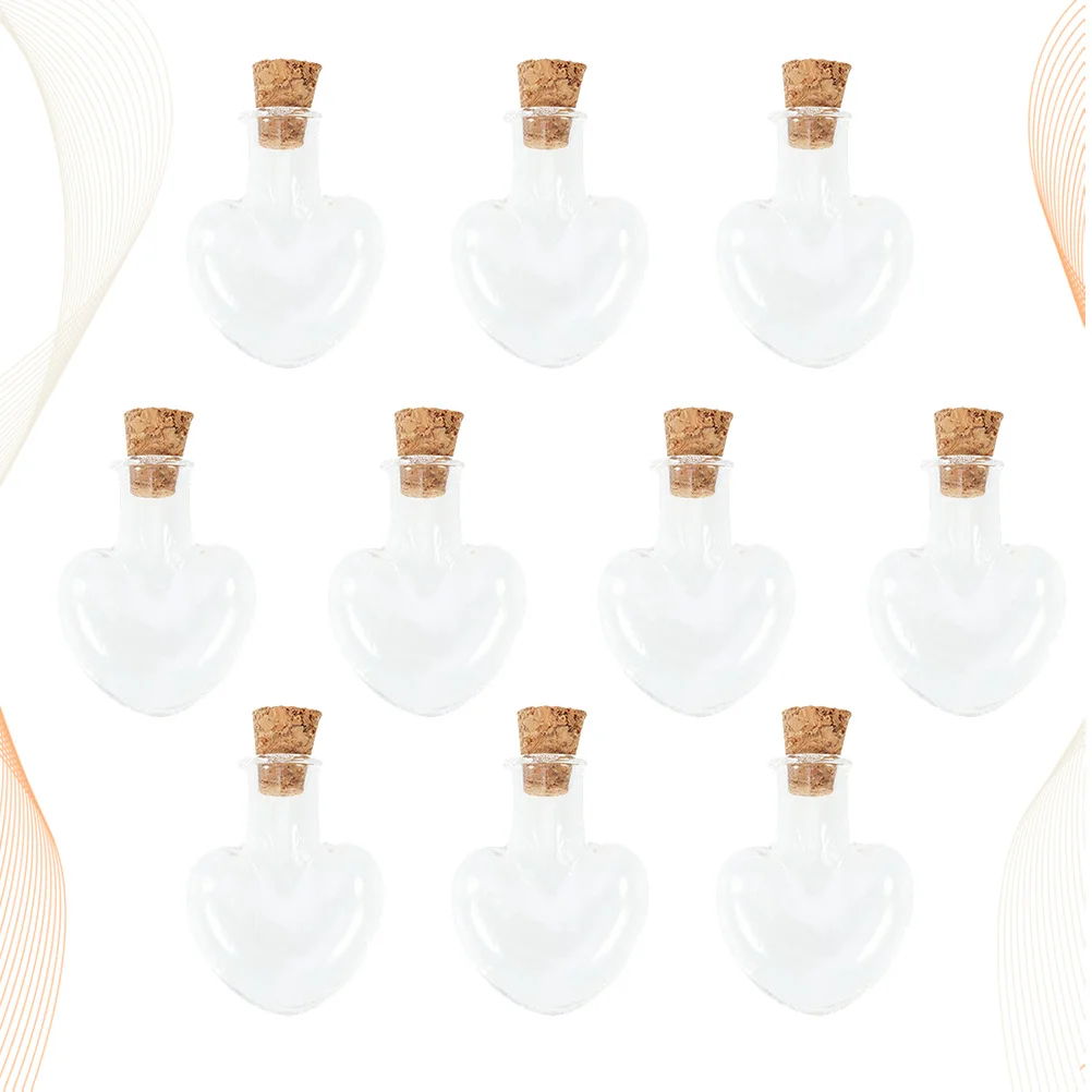 

20Pcs Small Glass Wish Jar Creative Heart Shaped Bottle with Cork for DIY Decoration Filled Sand Jelly Balls Acrylic Rocks