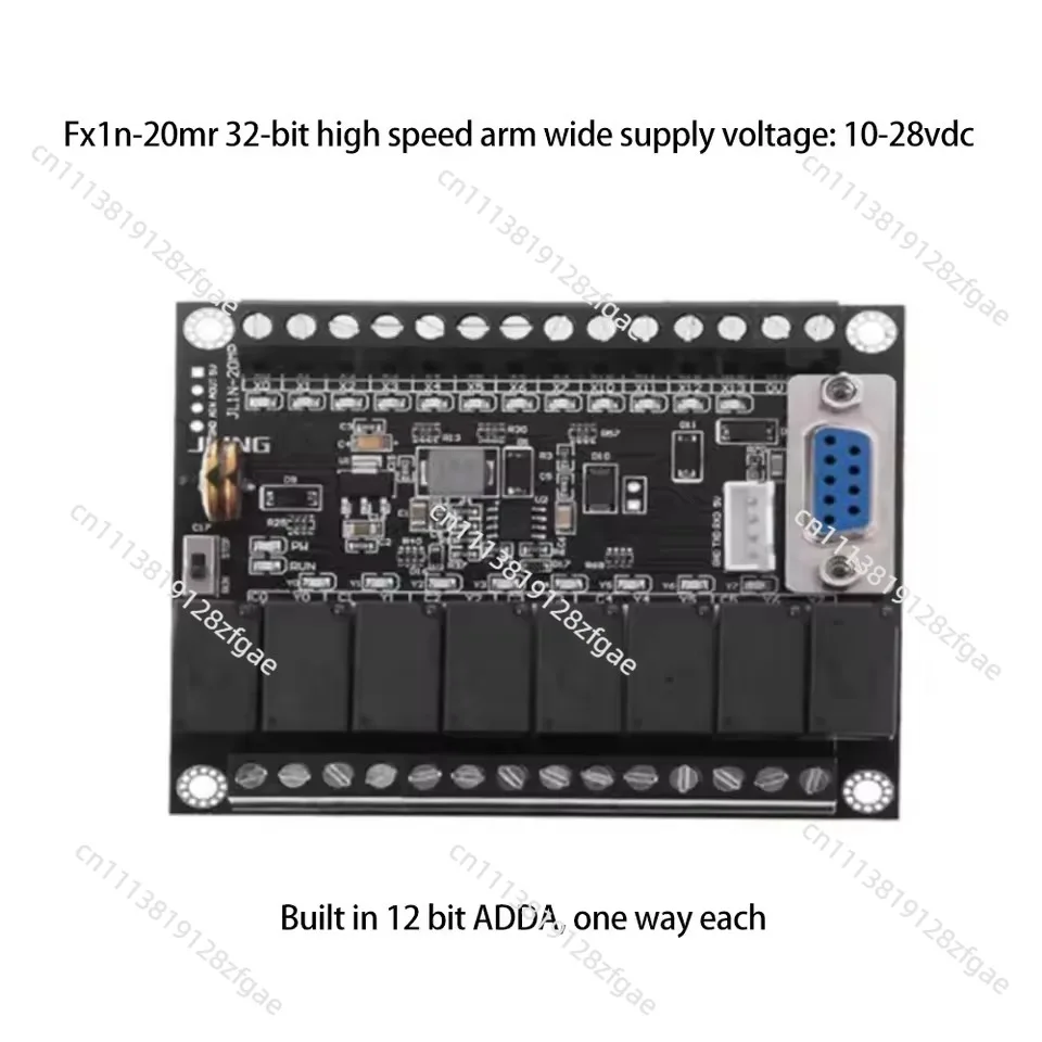 FX1N-20MR PLC Industrial Control Board 1AD+1DA 12 IN 8 OUT Relay Delay Module with Shell Programming Cable Relay Output DC10-28V