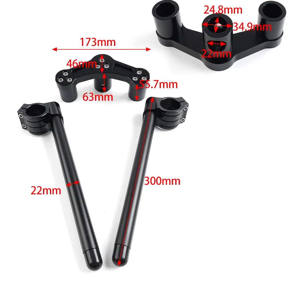 Aluminum Black Motorcycle Scooter Handle Bars For Honda Ruckus Zoomer NPS 50