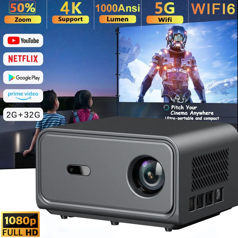 

Новый интеллектуальный Android-проектор 2026 года с высоким разрешением для домашнего кинотеатра, проекции на стену в спальне и гостиной