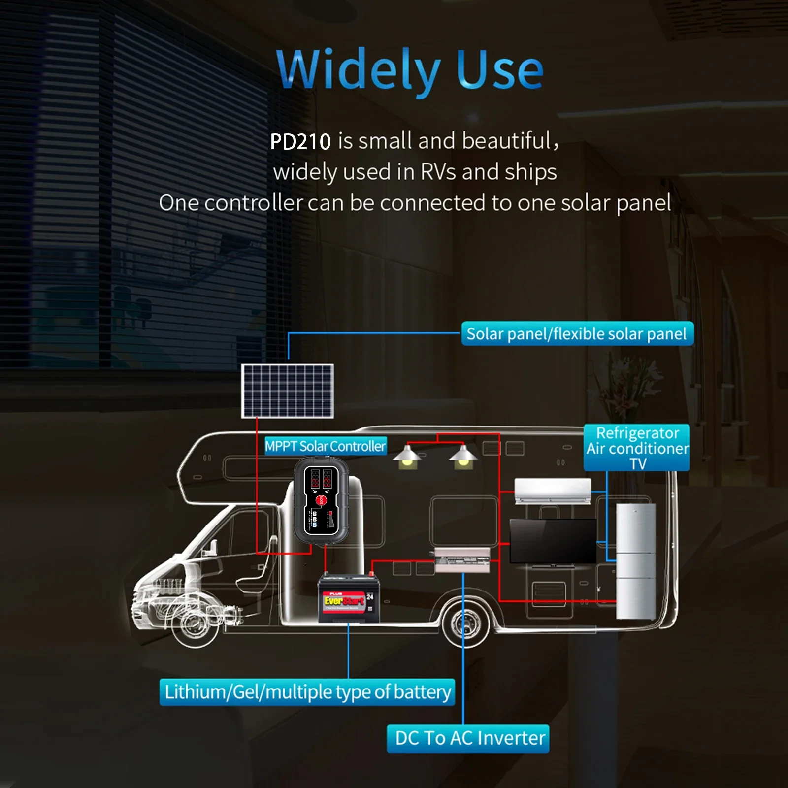 Solar Intelligent 10A MPPT Charge Controller 12 Volt Temp Sensor Charging Level