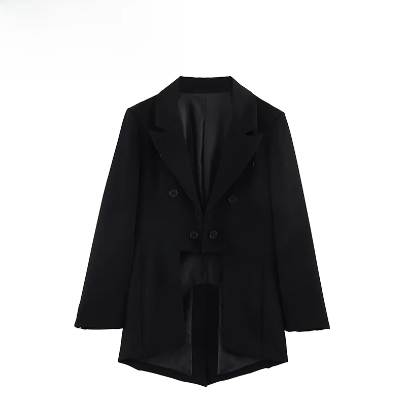 

Faion Asymmetric Hemline Suit Jaet for Women ZR Spring New Arrival Long Sve Polyester Blend Pure Color Versatile Sle