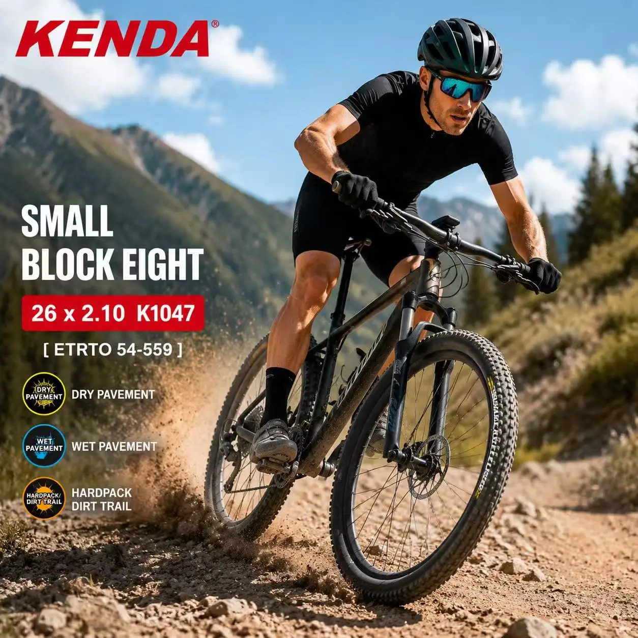 Kenda K1047 Small Block Eight Folding MTB Tire 26 27.5 29 Inch x 1.95 2.10 XC Mountain Bike Tyre Fast Rolling Bicycle Tire view 5
