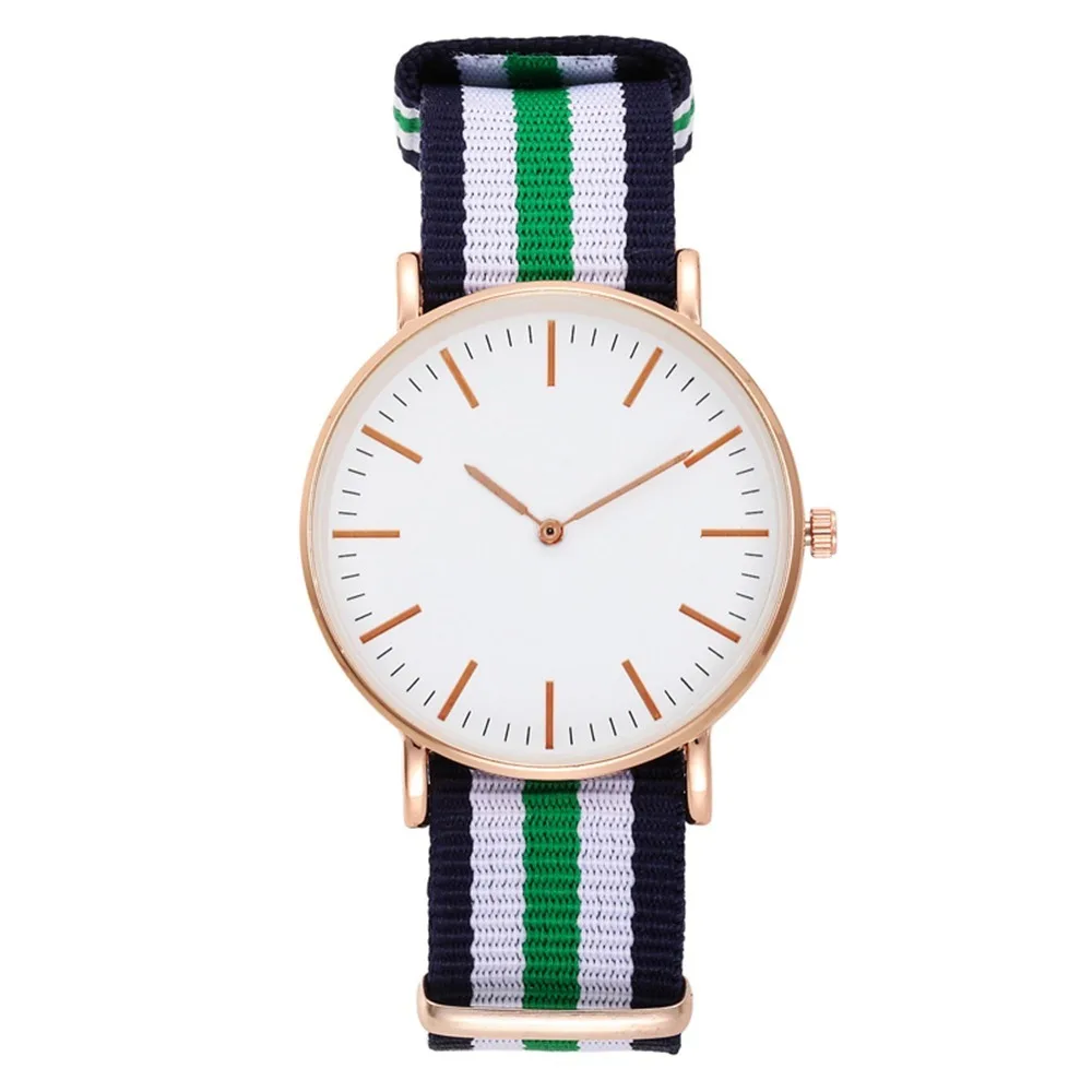 New fashion casual two pin watch nylon strap women's watch simple canvas strap quartz watch can be customized