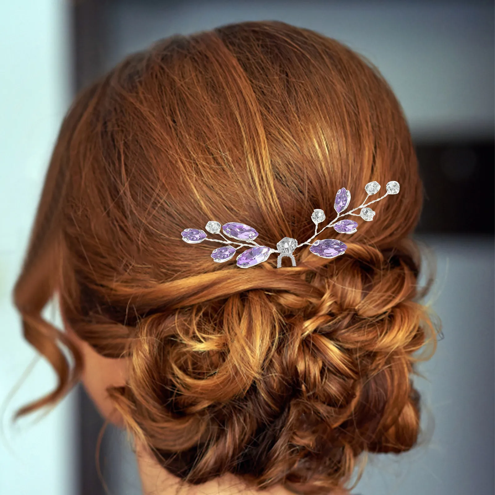 3Pcs Bridal Hairpin Wedding Rhinestone Hair Fork Lightweight Hair Accessories for Prom Party Wedding Bridal Hairpin