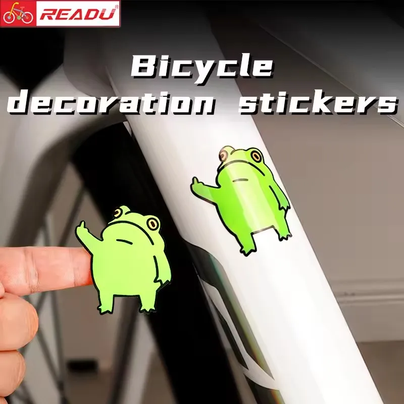AliExpress Bicycle Stickers Personalized Middle Finger Frog MTB Road Bike Frame Sticker Creative Cartoon Decorative Decals bike accessories