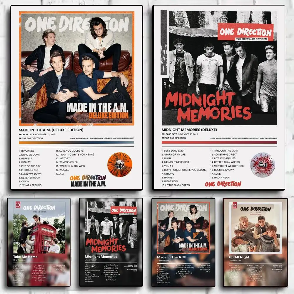 Music Group O-One D-Direction Poster Decorative Wall Art Sticker Mural Print for Bedroom Living Room Hallway Home Decor Gift