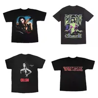 2025 Summer New Hip Hop Charli Xcx Singer Street Concert Commemorative Edition  Metal Punk Made Old Printed Cotton T-shirts for