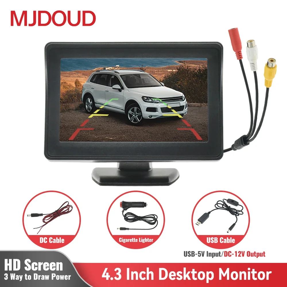 

BINWEI 4.3 Inch Car Monitor Screen Easy To Install High-definition Reversing Image Universal Machine Screen Display for Camera