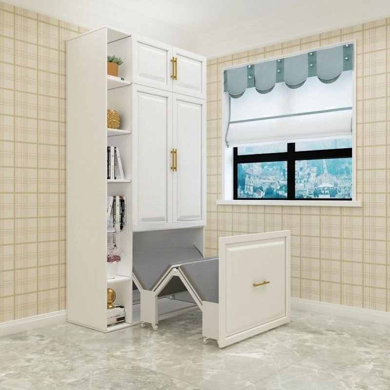 Balcony invisible bed lunch break folding bed small apartment single cabinet integrated shrink multi-functional hidden