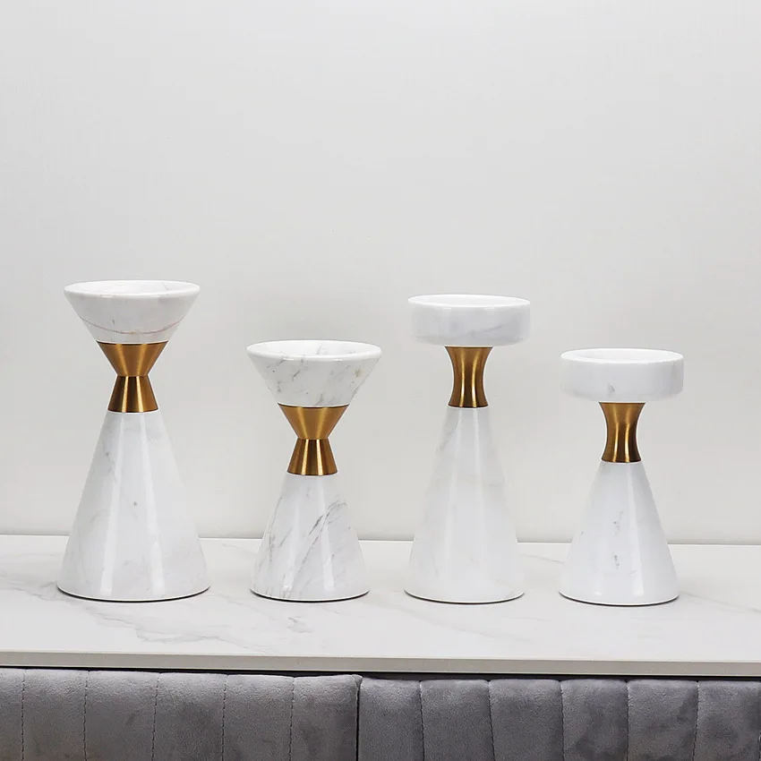 European marble candle table ornament model room home bed and breakfast living room entrance desktop soft handicraft decoration