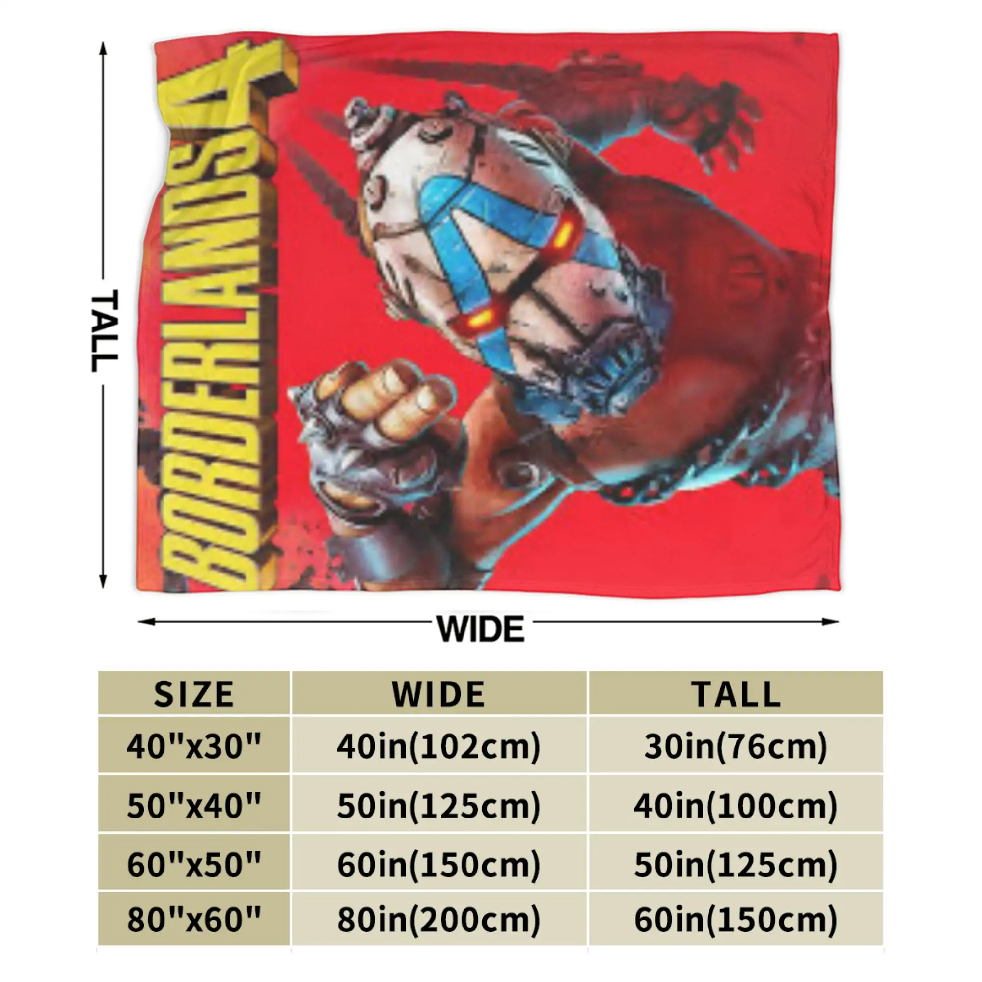 بطانية إكسسوارات ألعاب Borderlands 4، بطانية رمي صوف فائقة النعومة، لحاف رقيق من القطيفة المريحة