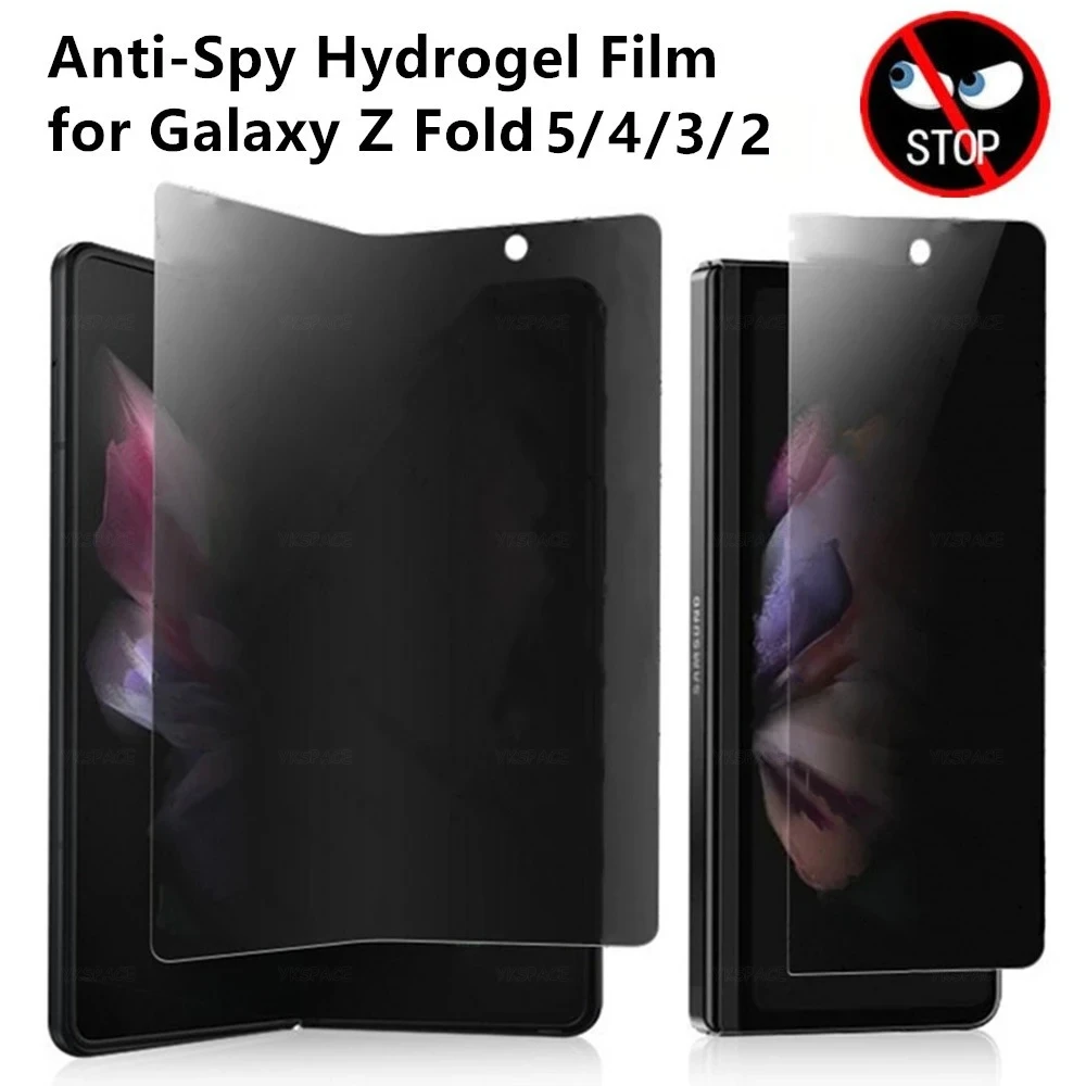 2Pcs For Samsung Galaxy Z Fold 5 3 Anti Peep Spy Hydrogel Film Soft Privacy Protective Screen Protector For Z Fold 2 Z Fold 4