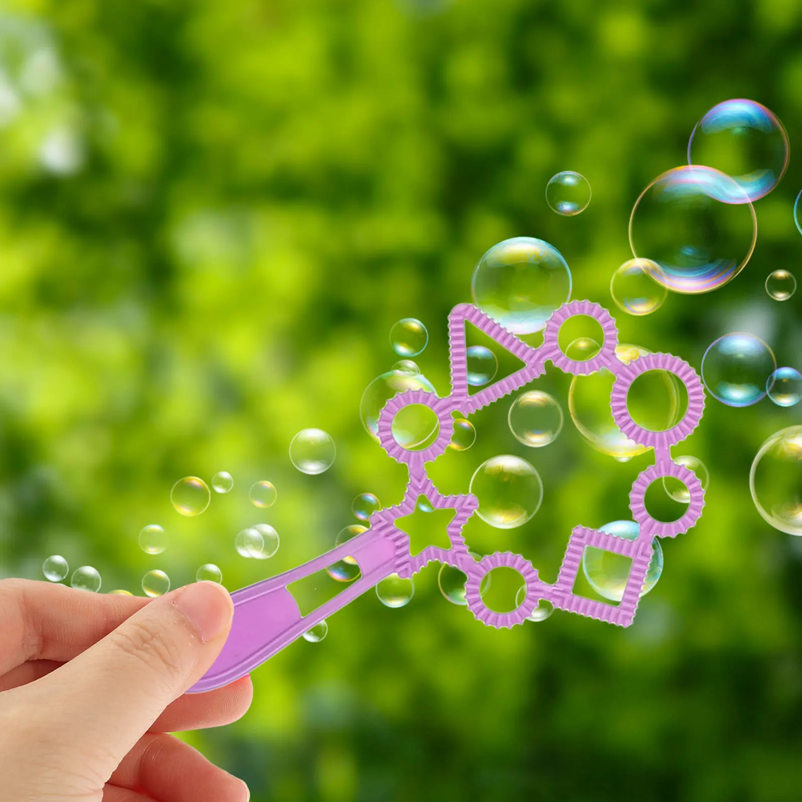 3Sets Colorful Bubble Maker Set Safe Material Generate Multiple Bubbles Rainbow Effect Kids Interactive Play Backyard Beach