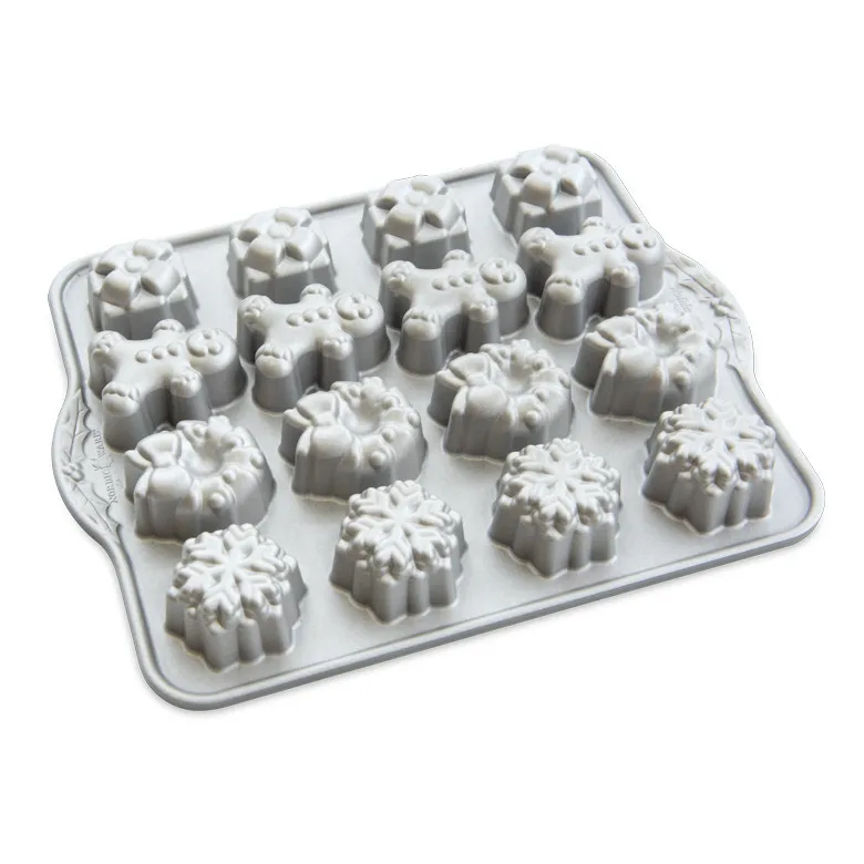 

Holiday-themed teacakes and cakelet baking pan for festive desserts
