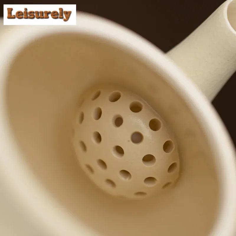 130 مللي اليدوية الصودا المزجج إبريق الشاي اليابانية البرسيمون روي الباحث وعاء صانع الشاي تصفية غلاية شاي أبيض Teaset اكسسوارات هدية #4