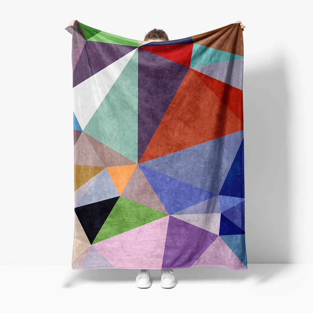 

Флисовое одеяло с геометрическим принтом, диван-кровать для детей, подростков, взрослых, декоративное мягкое теплое одеяло