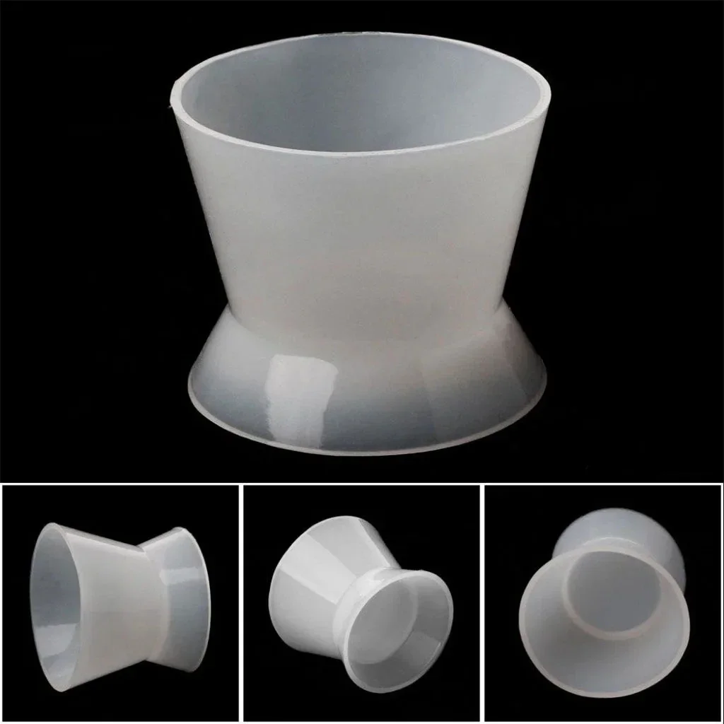 40PCS Dental Silicone Rubber Cup Flexible Self Solidifying Mixing Bowls High Temperature Disinfecting Dentistry Lab Tool