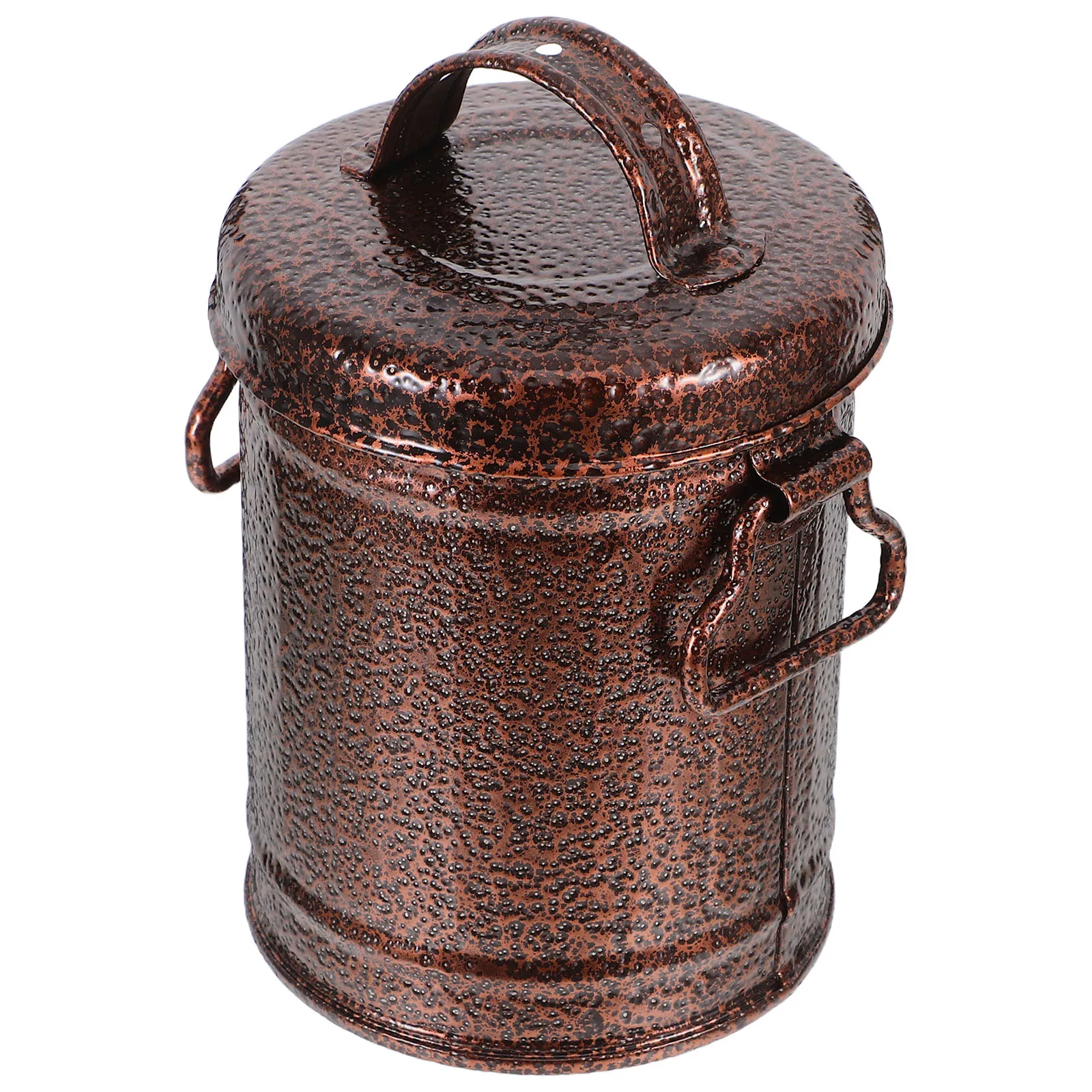 

Retro Metal Ashtray With Lid Galvanized Iron Bucket Style Portable Mini Ash Container For Home Office Bar Restaurant