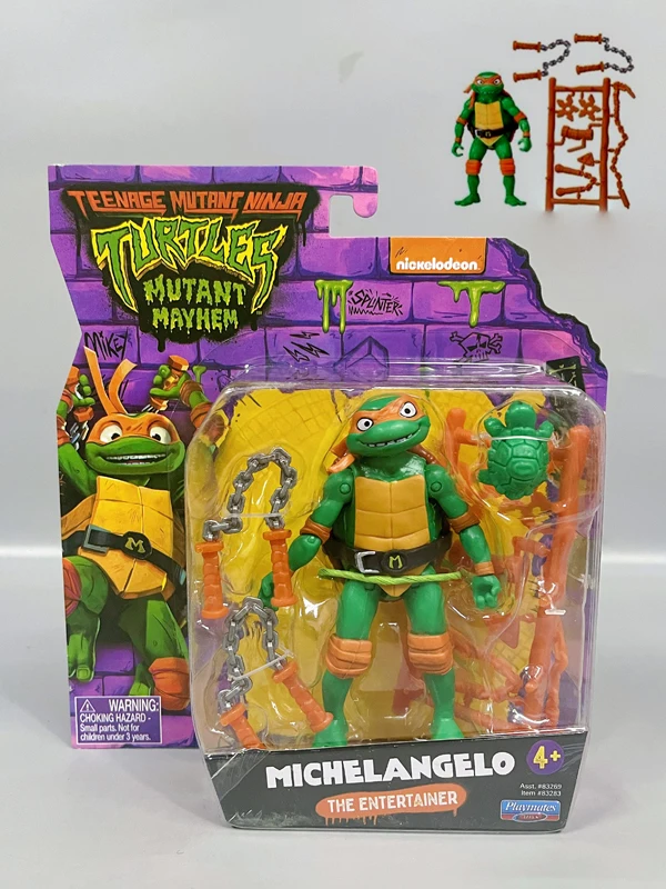 Original Action Figurine Teenages Mutant Ninja Turtles Leonardo Raphael Character Ornaments Playmates Toys Gifts