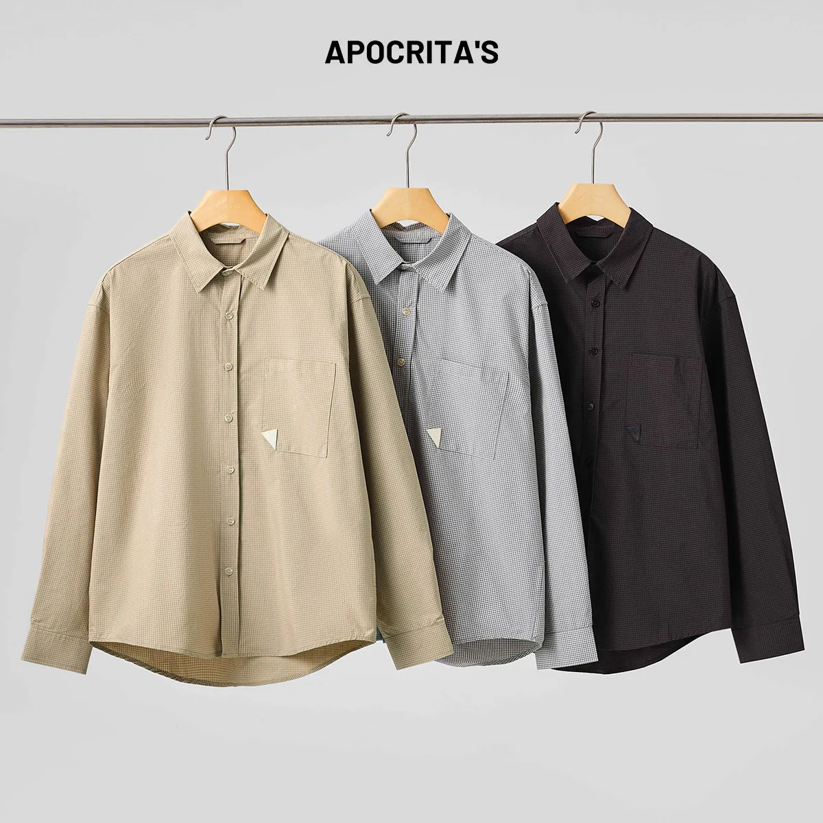 

Men's Textured Plaid Long Sleeve Casual Shirt Spring Loose Fit Street Style Thin Material Daily Wear Open Cardigan