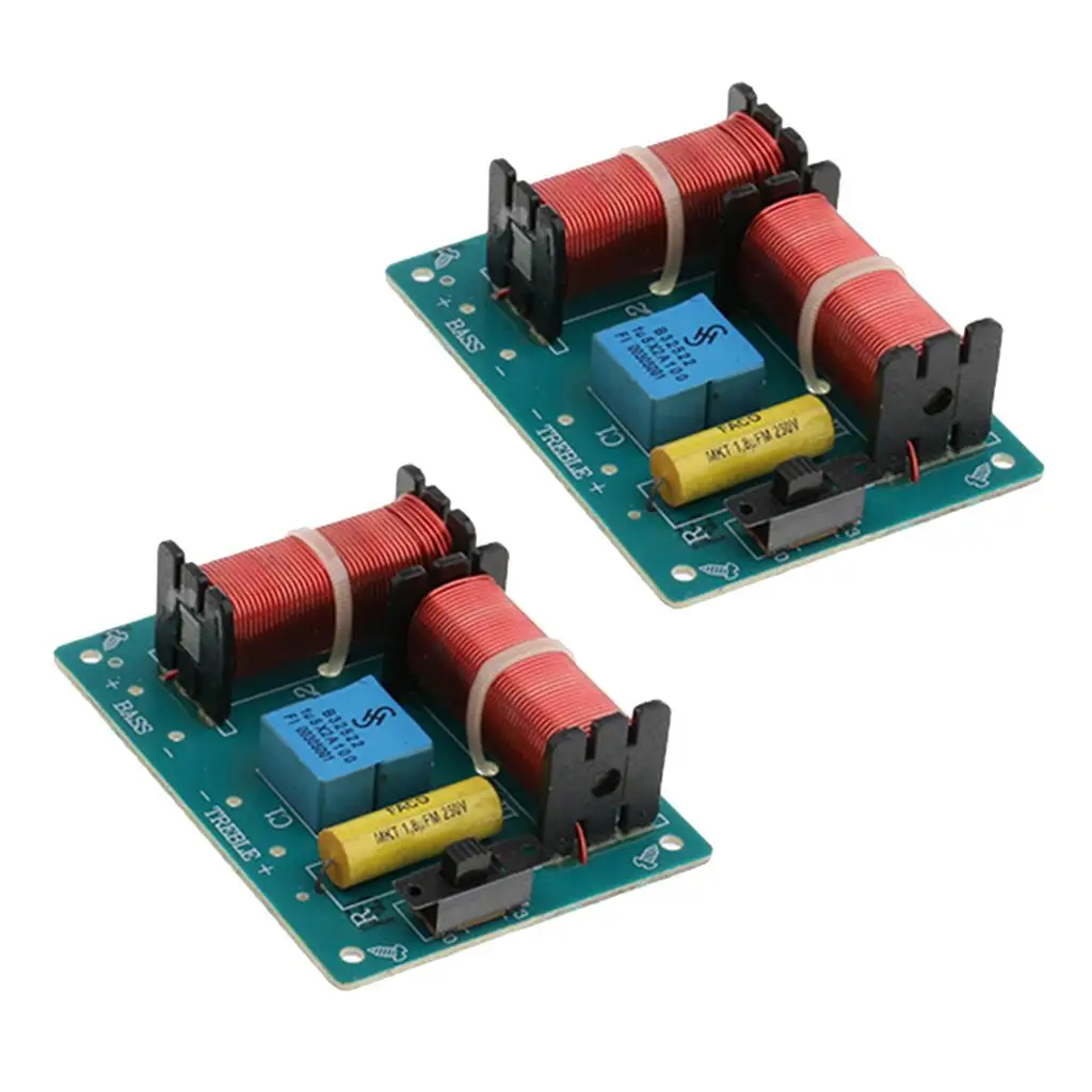 Audio Crossover Filter Board 80W Metal Frequency Divider Module for Speaker Tweeter Bass Enhancement System
