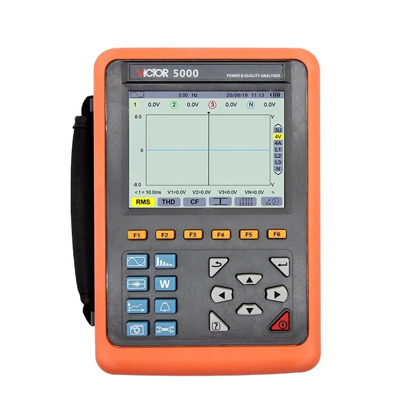 

VICTOR 5000 5.6 -inch Power Quality Analyzer 4 channels 40Hz~70Hz 1000V USB True RMS Electric Power Tester