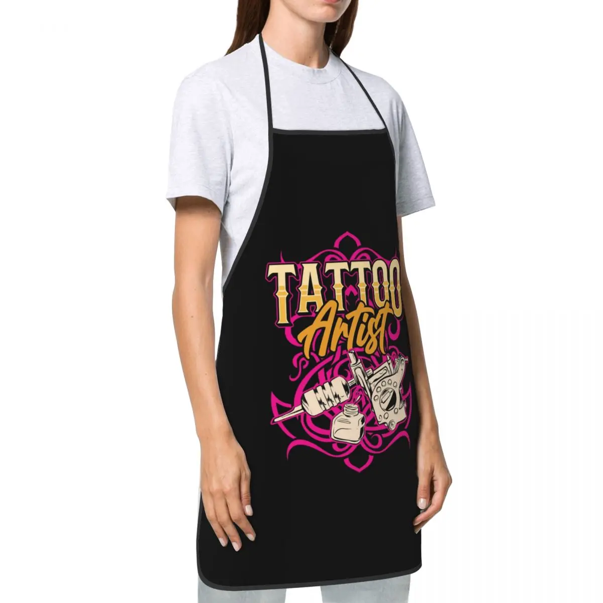 Custom Bib Tattoo Artist Tattooists Apron Men Women Unisex Adult Chef Cooking Kitchen Funny Tablier Cuisine Gardening