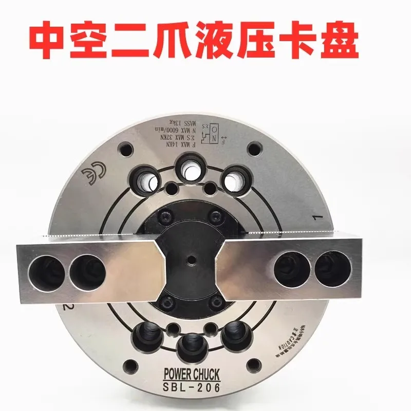 Taiwan standard hydraulic chuck hollow two jaw  hydraulic power  5681012 inch large through-hole