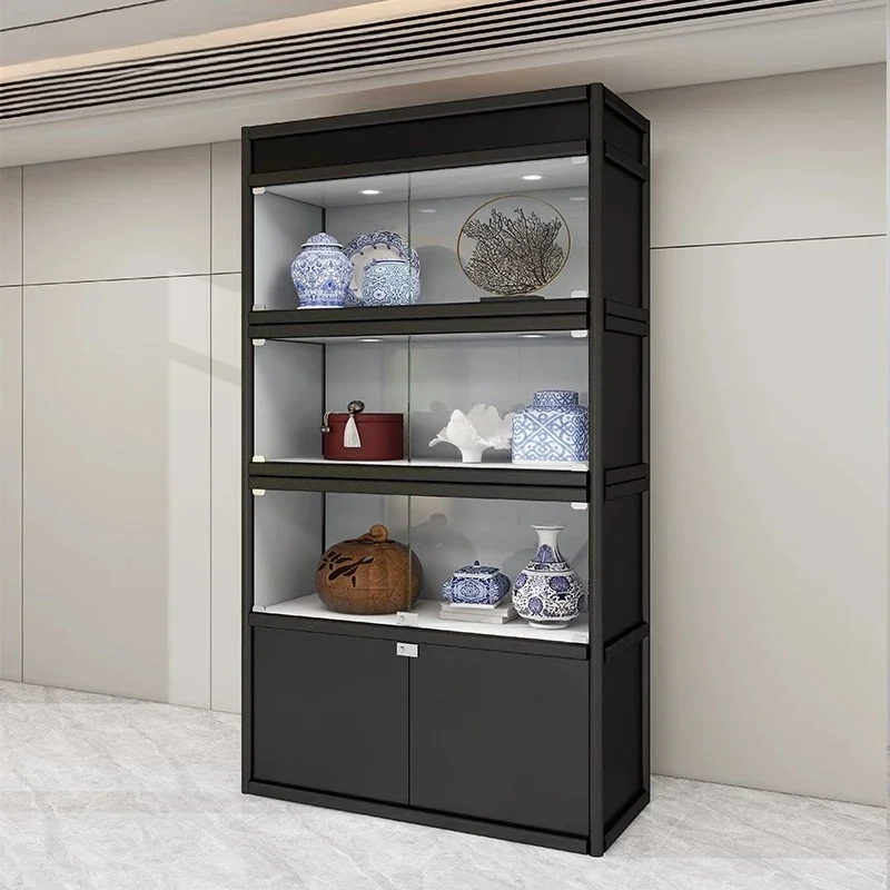 Museum Glass Cabinet Display Cabinet Antique Calligraphy and Painting Porcelain Cultural Relics Exhibition Cabinet