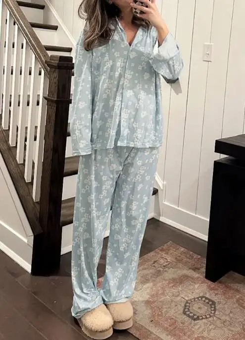 

Women's Two-Piece Set 2025 Autumn/winter New Fashion Leisure Vacation Long Sleeved Shirt Straight Leg Pants Set Women's Clothing