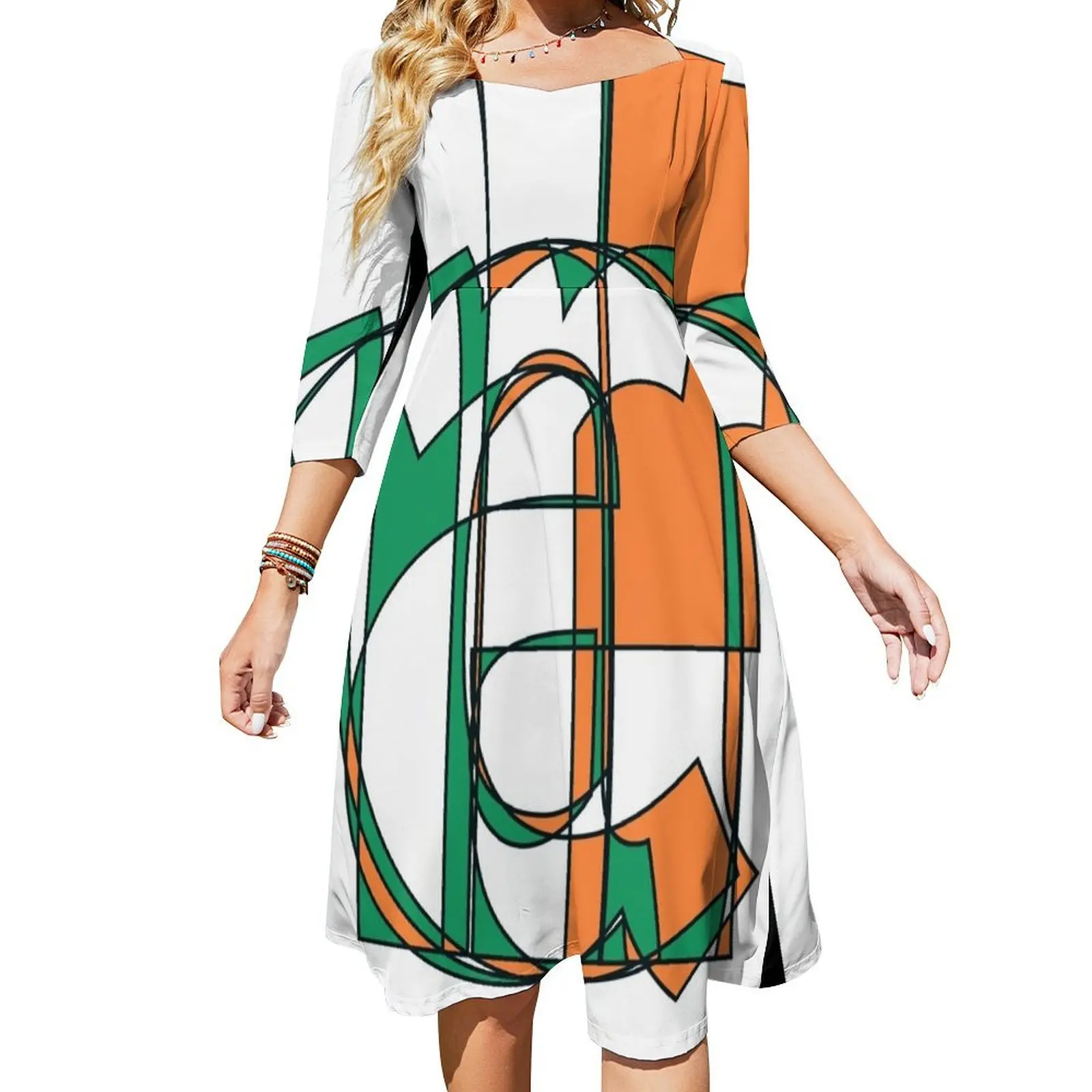 

Длинное платье-колокол в Ирландском стиле, женские летние платья, вечернее платье для женщин