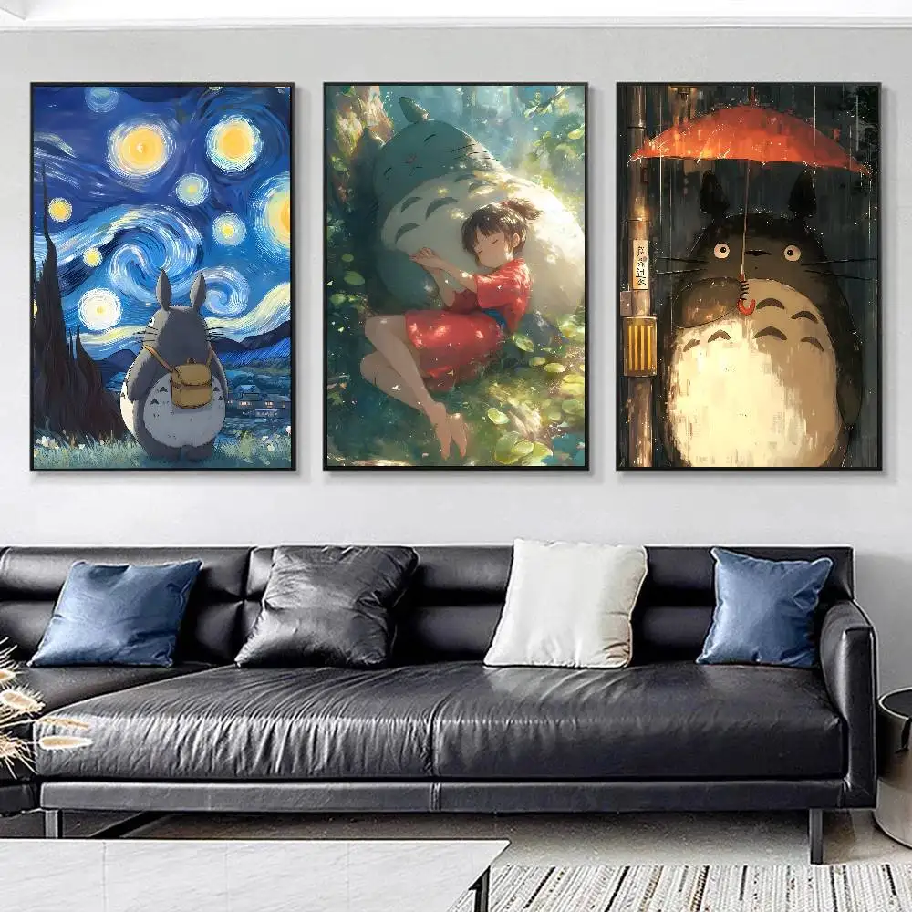 1pc Anime T-Totoro Posters HD Print Vintage Wall Art Decor for Home Study Room