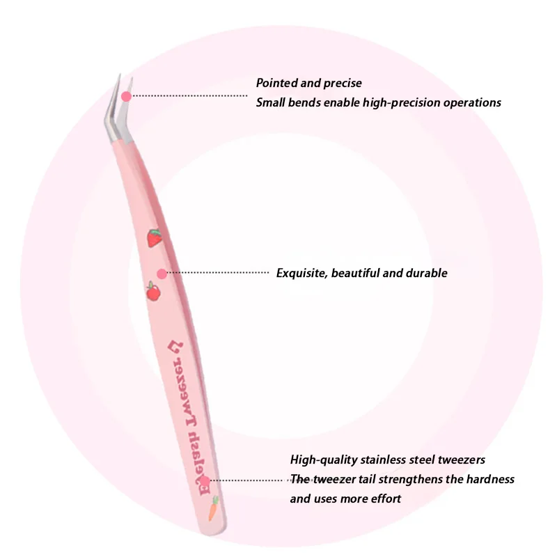 Pince à épiler en acier inoxydable pour extension de faux cils, pince à bande incurvée, outils de maquillage, antistatique, 3D, 7 types