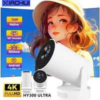 XIAOHUI 4K HY300 ultra Projector Built in 5W Speaker 1280*720P Android 11 8000 Lumens Wifi6 BT5.4 Outdoor Portable Projector