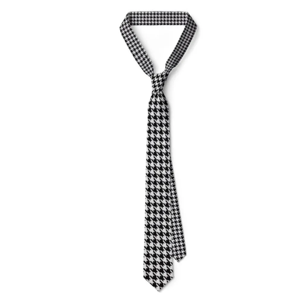 Casual 8cm Houndstooth Tie Adjustable Soft Classic Tie Narrow Hand Tied Men Necktie Unisex