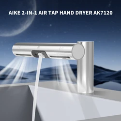 AIKE Bathroom Hands Dryer 2 in 1 Design Automatic Hand Washing and Drying Machine Bathroom Faucets Air Tap Powerful Hand Dryer