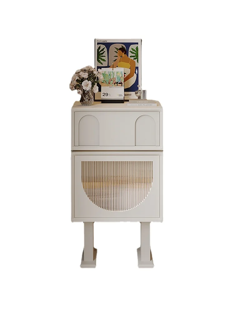 

YY Bedside Table Cream Simple Modern Living Room Creative Side Cabinet Storage Cabinet