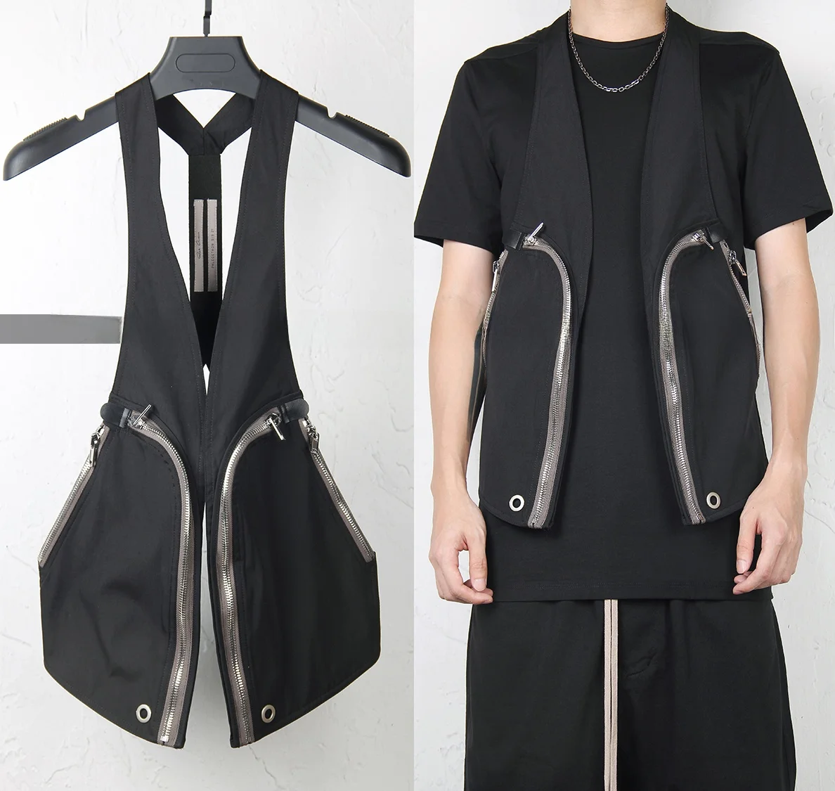 

Мужской жилет ROdrk k mat Zipper Bapa: Модный молодежный повседневный жилет с V-образным вырезом для любого сезона